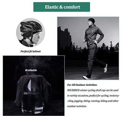 ROCKBROS LF041BK Unterziehmütze Fahrradmütze Winddicht Thermal 3 Stück