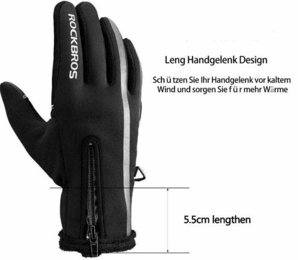 ROCKBROS Motorrad Handschuhe Fahrrad Handschuhe Winter Touchscreen Wasserdicht