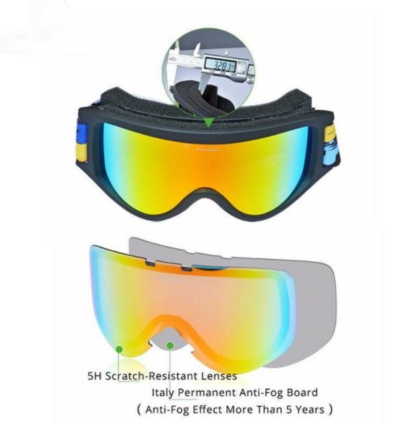 ROCKBROS Skibrille Für Frauen Herren Kinder Goggles Winter Anti-Fog-Skibrille