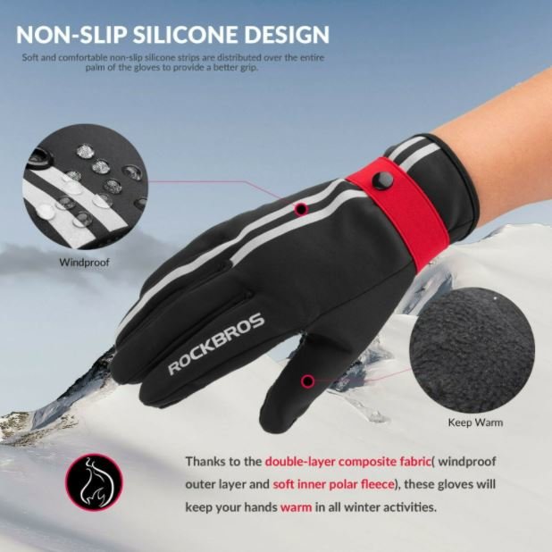 ROCKBROS Vollfinger Handschuhe Fahrradhandschuhe Radsport Touchscreen Rennrad