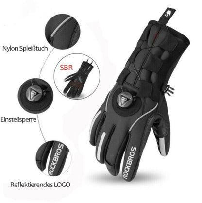 ROCKBROS Winter Skihandschuhe Handschuhe SBR Fahrrad Motorrad Winddicht M-2XL