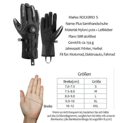 ROCKBROS Winter Skihandschuhe Handschuhe SBR Fahrrad Motorrad Winddicht M-2XL