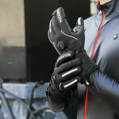 ROCKBROS Winter Skihandschuhe Handschuhe SBR Fahrrad Motorrad Winddicht M-2XL