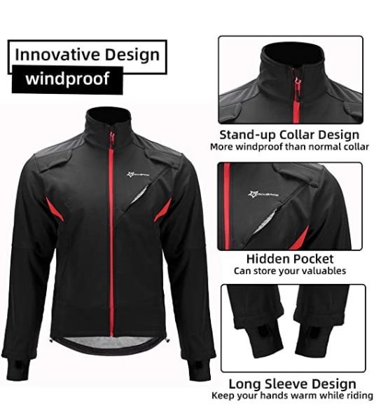 ROCKBROS YPW021 Winter Jacke Herren Radjacke Wasserfest Windjacke M-4XL