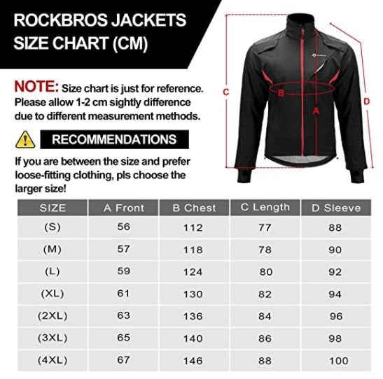 ROCKBROS YPW021 Winter Jacke Herren Radjacke Wasserfest Windjacke M-4XL