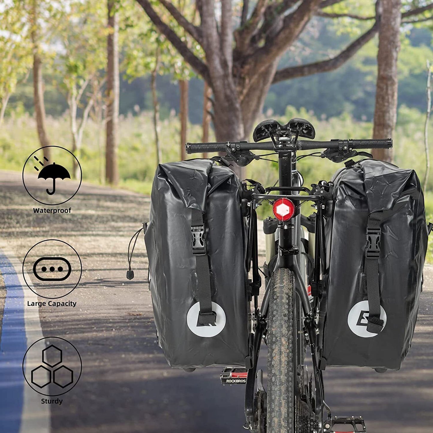 ROCKBROS Wasserdicht Gepäckträgertasche Packtaschen Fahrradtasche 25L 5 Farben