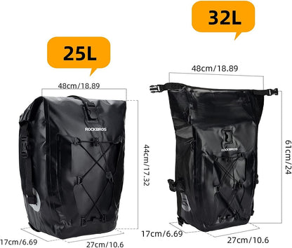 ROCKBROS Wasserdicht Gepäckträgertasche Packtaschen Fahrradtasche 25L 5 Farben