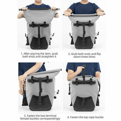 ROCKBROS Wasserdicht Gepäckträgertasche Packtaschen Fahrradtasche 25L 5 Farben