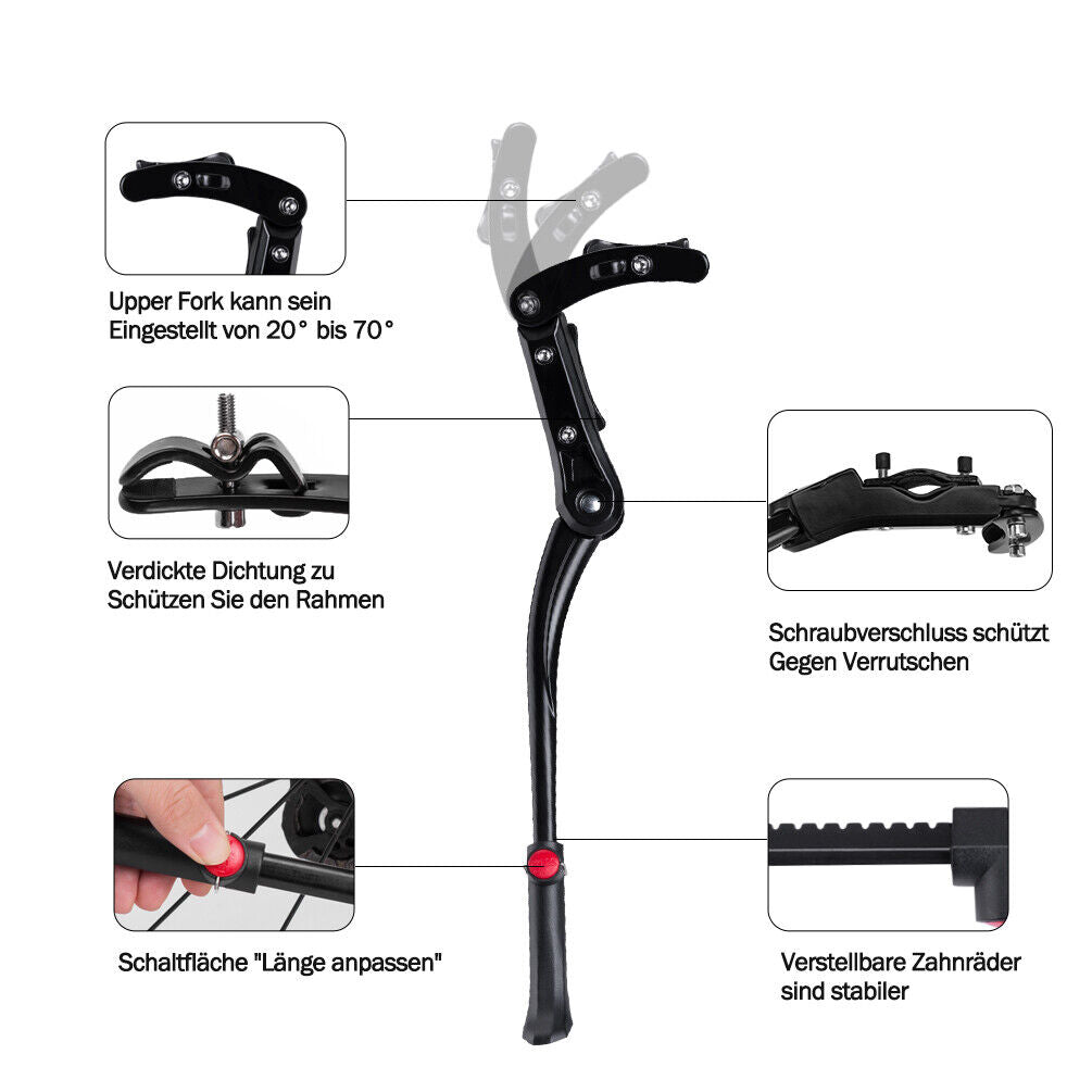 ROCKBROS Fahrradständer Höhenverstellbar Seitenständer Einstellbar 24-29 Zoll Alu