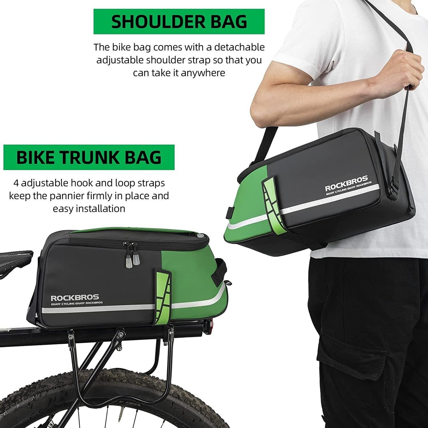 ROCKBROS Fahrrad Gepäckträgertasche Satteltasche Multifunktionale Picknicktasche 9L