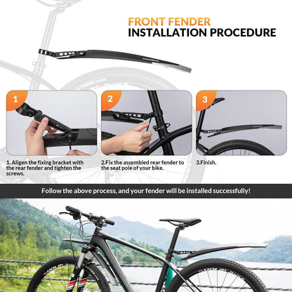 ROCKBROS Fahrrad Schutzblech Set Spritzschutz 26/27.5/28 Zoll MTB Fahrradschutzblech