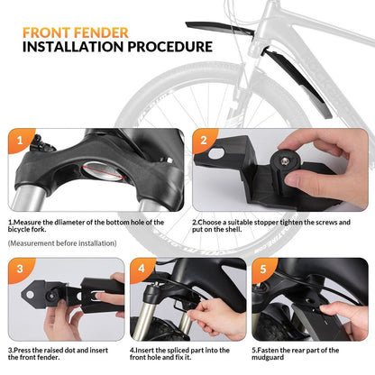 ROCKBROS Fahrrad Schutzblech Set Spritzschutz 26/27.5/28 Zoll MTB Fahrradschutzblech