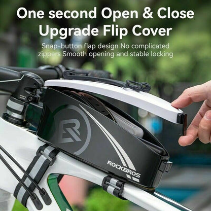 ROCKBROS Fahrradtasche Rahmentasche mit Handyhalterung für 4-6,5 Zoll Handy