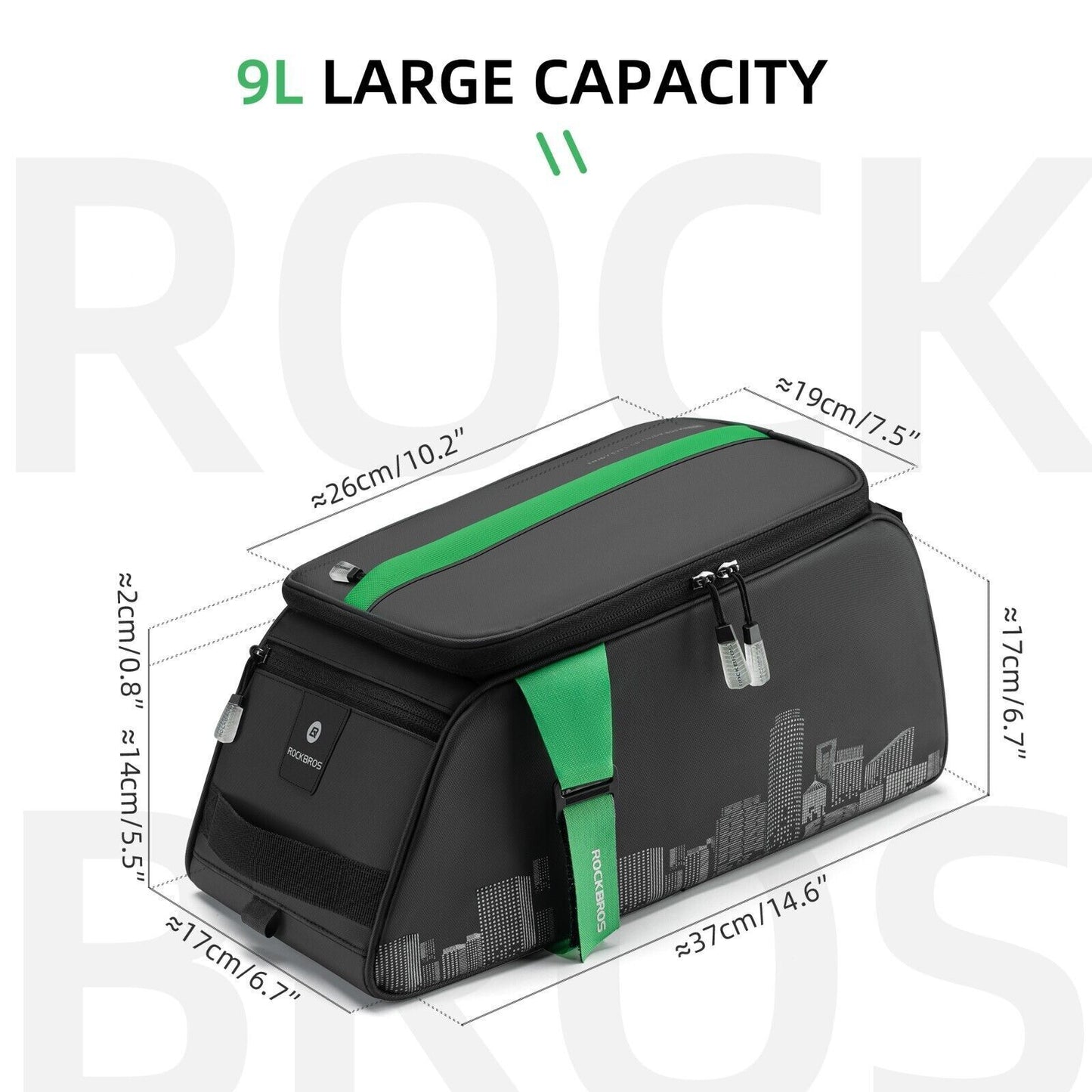 ROCKBROS Fahrrad Gepäckträgertasche Satteltasche Multifunktionale Picknicktasche 9L